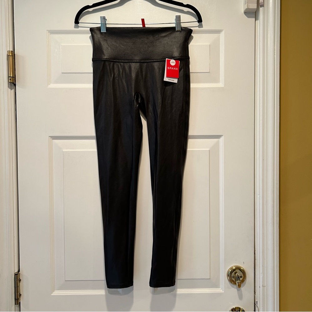 Spanx faux leather black leggings